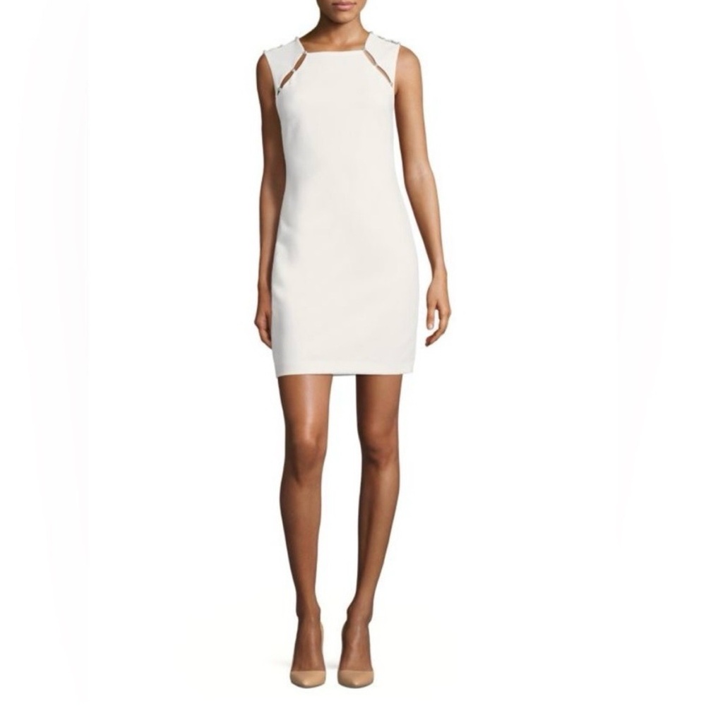 NWT Alice + Olivia Kristiana Pearl Embellished Sheath Dress Sz 4